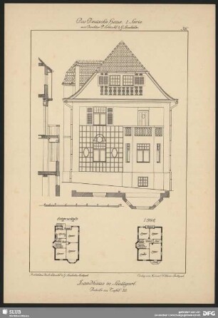 Landhaus in Stuttgart [Grundriss, Aufriss]