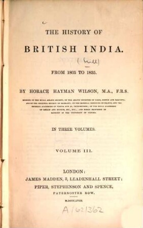 The history of British India : (In 10 vol.). 9/10,3