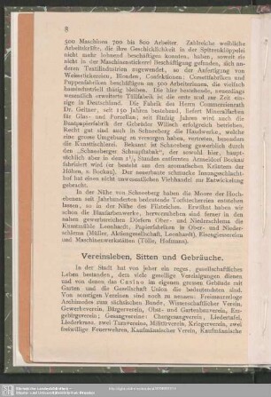 Vereinsleben, Sitten und Gebräuche