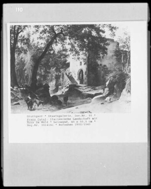 Italienische Landschaft mit Haus im Wald