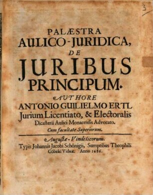 Palaestra aulico-iuridica de iuribus principum