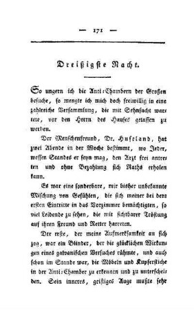 Dreißigste Nacht. Bei Hufeland