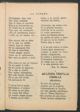 Mi linda Tropilla Criolla : Milonga