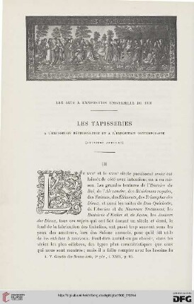3. Pér. 24.1900: Les tapisseries à l'exposition rétrospective et à l'exposition contemporaine, 2 : les arts à l'Exposition Universelle de 1900