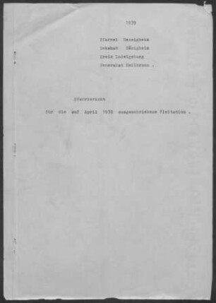 Hessigheim: Pfarrbericht 1939