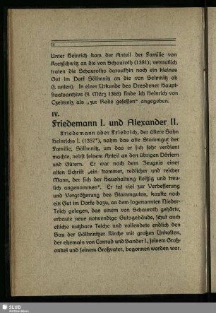IV. Friedemann I. und Alexander II.