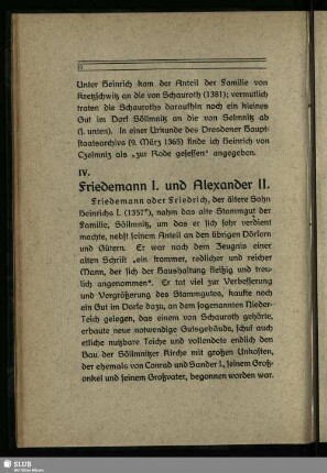 IV. Friedemann I. und Alexander II.