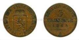 Reuß jüngerer Linie, 3 Pfennig