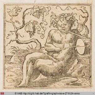 Sur la statue de Bacchus.