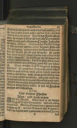 XLVIII. Von wahren Christen. Alles/ und doch nichts.