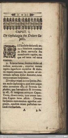 Caput. I. De Cephalalgia seu Dolore Capitis