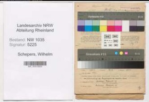 Entnazifizierung Wilhelm Schepers , geb. 16.03.1891 (Lehrer)