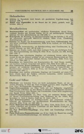 Metallarbeiten (Nr. 228-236)