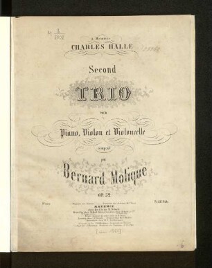 Second trio pour, violon et violoncelle : op. 52