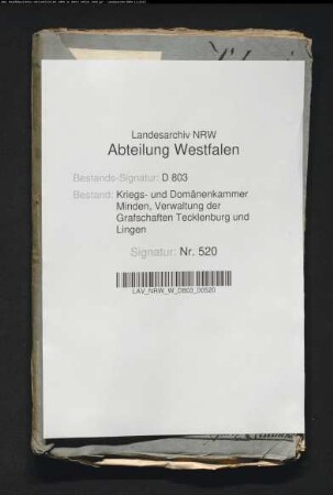 Bestellung der Beamten in der Grafschaft Tecklenburg