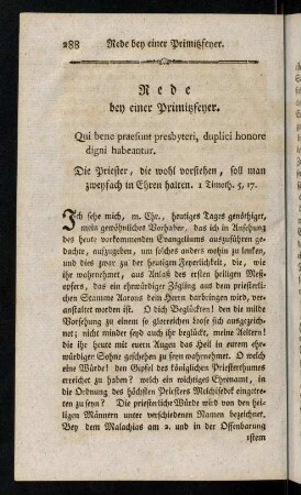 288-301, Bei einer heiligen Primitzfeyer.