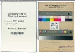 Entnazifizierung Bernhard Kirchhoff , geb. 04.05.1910 (Postangestellter)