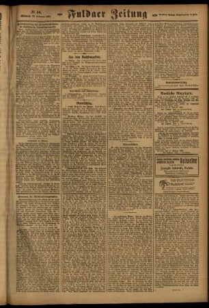 Zweite Ausgabe vom Mittwoch, den 23. Februar 1921.