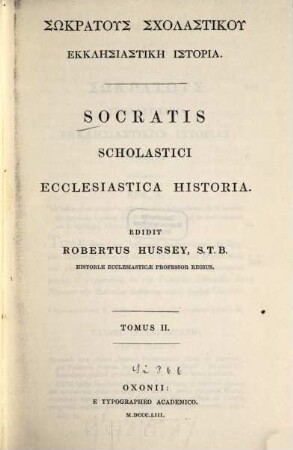 Socratis Scholastici Ecclesiastica historia, 2