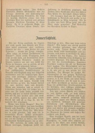 Innerlichkeit.