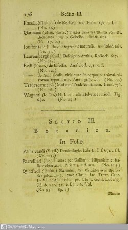 Sectio III. Botanica