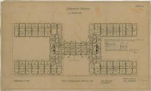 Fischer, Theodor; München - Westend, Bergmannstr.; Ledigenheim - Grundriss 3. OG