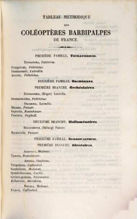 Histoire Naturelle des Coléoptères de France, [7]. Barbipalpes