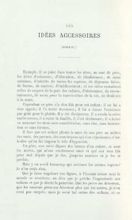 Des idées accessoires