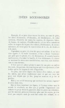 Des idées accessoires