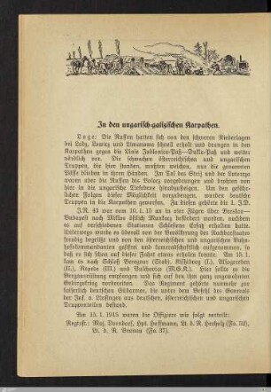 In den ungarisch-galizischen Karpathen