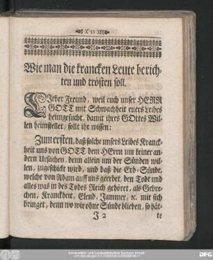 Wie man die krancken Leute berichten und trösten soll.