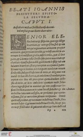 Beati Ioannis Presbyteri Epistola Secunda