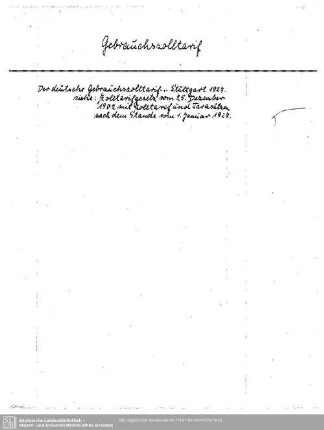Gebrauchszolltarif