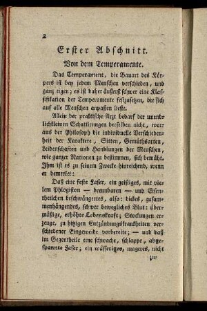Erster Abschnitt. Von dem Temperamente