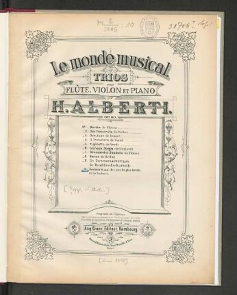 No. 10: Fantaisie sur des airs les plus favoris : pour flûte, violon et piano