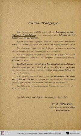 Auctions-Bedingungen