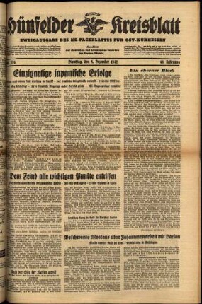 Ausgabe vom Dienstag, den 08. Dezember 1942.