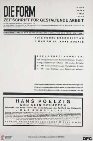 Heft 9 (1. Mai 1929)