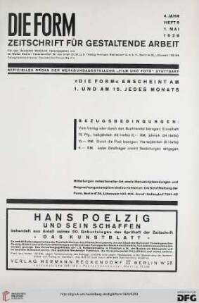 Heft 9 (1. Mai 1929)