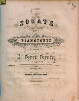 Sonate à quatre mains pour le pianoforte : oeuvre posthume