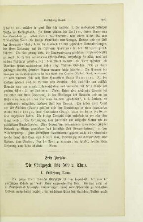 Erste Periode. Die Königszeit (bis 509 v. Chr.)