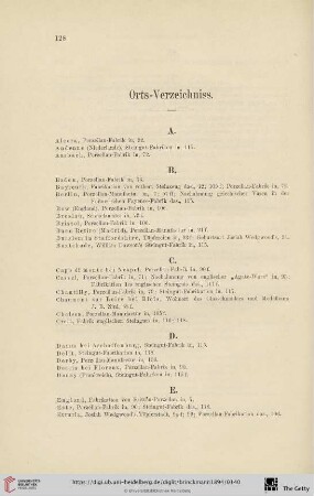 Orts-Verzeichniss