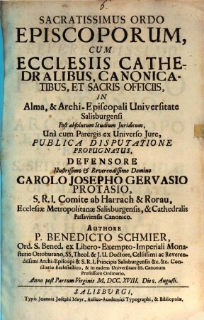 Sacratissimus ordo episcoporum, cum ecclesiis cathedralibus, canonicatibus et sacris officiis