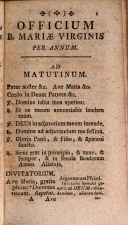 Officium B. V. Mariae Paraphrasi Illustratum : Ad Usum Dd. Sodalium Congregationis Maioris Latinae Matris Propitiae, Quae Est Monachii In Xenium Oblatum