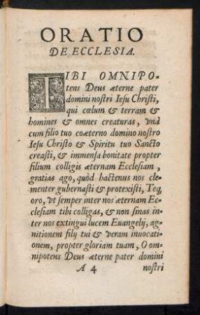 Oratio De Ecclesia.