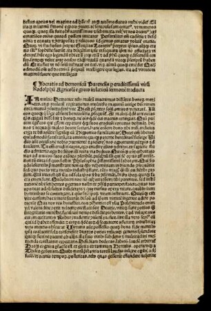 Isocratis ad demonicum Parenesis per eruditissimum virum Rodolphum Agricolam e greco in latinum sermonem traducta