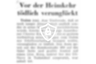 Vor der Heimkehr tödlich verunglückt