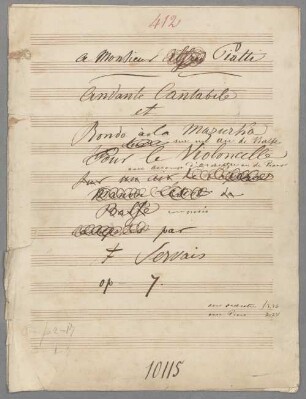 Instrumental pieces, vlc, pf (orch), op. 7 - BSB Mus.Schott.Ha 10725-2
