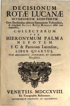 Decisiones rotae Lucanae cum Decisionibus Rotae Romanae, 4