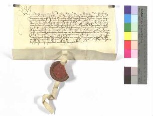 Propst Albrecht von Ellwangen verleiht dem Conrat Arnold Wiesen zu Lehen.